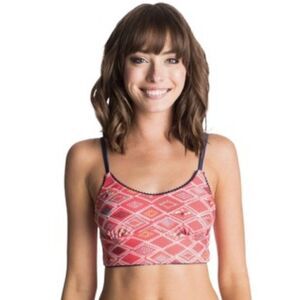 Roxy Bikini Top Kilim Reversible Cami Swim Medium NWT